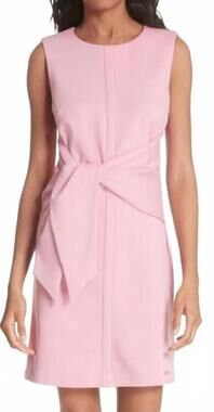 NEW TED BAKER tie ponte dress in pink